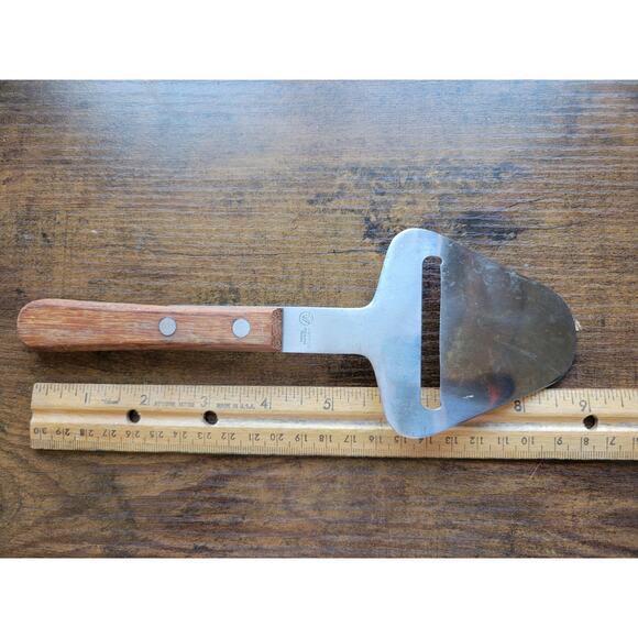 Vintage Vernon Stainless Steel Cheese Slicer/Server - Wood Handle - Taiwan - Picture 8 of 8